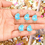 20Pcs 14*20mm Chicken Pendant Enameled Charms for DIY Earrings Keychain