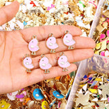 20Pcs 14*20mm Chicken Pendant Enameled Charms for DIY Earrings Keychain