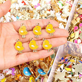 20Pcs 14*20mm Chicken Pendant Enameled Charms for DIY Earrings Keychain