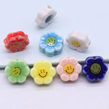 10mm Multicolor Round Flat Porcelain Spacer Beads