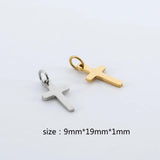 5pcs/Lot Stainless Steel Charms Jesus Cross Pendant DIY Accessories