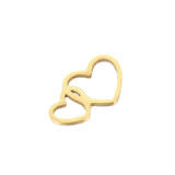 5pcs Stainless Steel Double Hearts Couple Charms For DIY Jewelry Making
