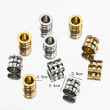 20pcs 8mm Stainless Steel Spacer Loose Bead Big Hole Beads Bamboo Shape Charm