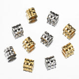 20pcs 8mm Stainless Steel Spacer Loose Bead Big Hole Beads Bamboo Shape Charm
