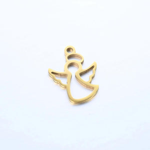 5pcs/Lot Stainless Steel Angel Pendant for DIY Jewelry Making
