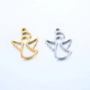5pcs/Lot Stainless Steel Angel Pendant for DIY Jewelry Making