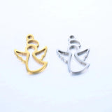 5pcs/Lot Stainless Steel Angel Pendant for DIY Jewelry Making
