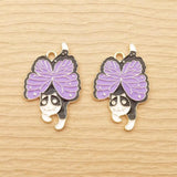 Enamel Wing Cat Charm for Jewelry Making Bulk Animal Metal Necklace Pendant