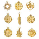 3pcs Stainless Steel Tree Sunflower Charms DIY Jewelry Making