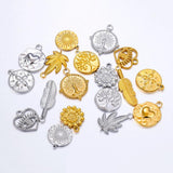 3pcs Stainless Steel Tree Sunflower Charms DIY Jewelry Making