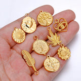 3pcs Stainless Steel Tree Sunflower Charms DIY Jewelry Making