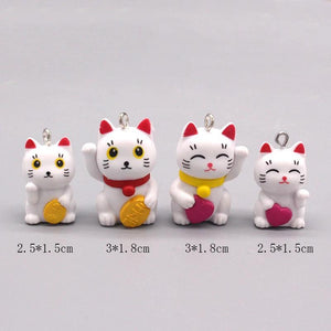 Lucky Cat Charms DIY Crafts Love Heart 3D Animal Pendant