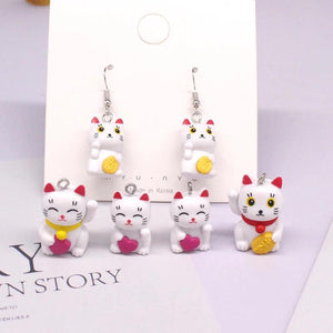 Lucky Cat Charms DIY Crafts Love Heart 3D Animal Pendant