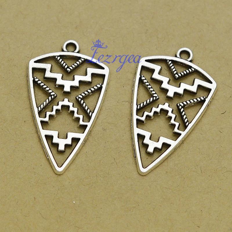 25pcs Geometric Pattern Charms Triangle Pendants DIY Jewelry Accessories
