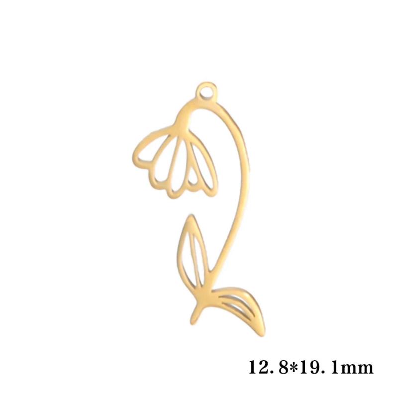 Skyrim 5 pcs/lot Birth Month Flower DIY Pendant Stainless Steel Charm