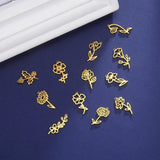 Skyrim 5 pcs/lot Birth Month Flower DIY Pendant Stainless Steel Charm