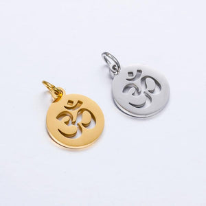 5pcs Stainless Steel OM Yoga Pendant DIY Charms