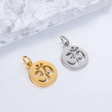 5pcs Stainless Steel OM Yoga Pendant DIY Charms