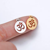 5pcs Stainless Steel OM Yoga Pendant DIY Charms