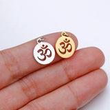 5pcs Stainless Steel OM Yoga Pendant DIY Charms