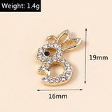 10pcs Alloy Crystal Rabbit Charms for Jewelry Making
