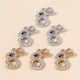 10pcs Alloy Crystal Rabbit Charms for Jewelry Making