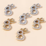 10pcs Alloy Crystal Rabbit Charms for Jewelry Making