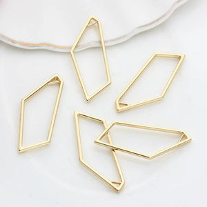 10pcs Geometric Bezel Metal UV Resin Charms for DIY Jewelry