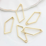10pcs Geometric Bezel Metal UV Resin Charms for DIY Jewelry