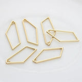 10pcs Geometric Bezel Metal UV Resin Charms for DIY Jewelry