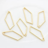 10pcs Geometric Bezel Metal UV Resin Charms for DIY Jewelry