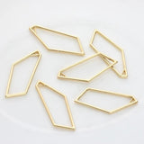 10pcs Geometric Bezel Metal UV Resin Charms for DIY Jewelry
