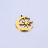 5pcs Stainless Steel Star Moon Pendants for DIY Jewelry Making