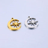 5pcs Stainless Steel Star Moon Pendants for DIY Jewelry Making