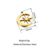 5pcs Stainless Steel Star Moon Pendants for DIY Jewelry Making