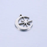 5pcs Stainless Steel Star Moon Pendants for DIY Jewelry Making