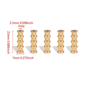 5pcs 18K Stainless Steel Long Beads Tube Spacer Bullet Bamboo Beads
