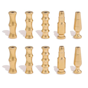 5pcs 18K Stainless Steel Long Beads Tube Spacer Bullet Bamboo Beads