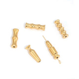 5pcs 18K Stainless Steel Long Beads Tube Spacer Bullet Bamboo Beads