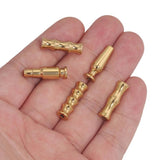 5pcs 18K Stainless Steel Long Beads Tube Spacer Bullet Bamboo Beads