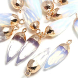 Natural Stone Faceted Opal Pendants for DIY Jewelry Making