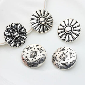 Vintage Flowers Concho Buttons Charms Pendants 3pcs/lot DIY Jewellery