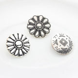 Vintage Flowers Concho Buttons Charms Pendants 3pcs/lot DIY Jewellery