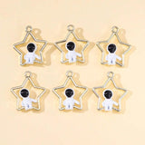 10Pcs Astronaut Star Moon Alloy Charm Pendant for DIY Necklace Bracelet