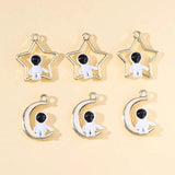10Pcs Astronaut Star Moon Alloy Charm Pendant for DIY Necklace Bracelet