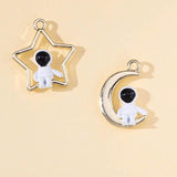 10Pcs Astronaut Star Moon Alloy Charm Pendant for DIY Necklace Bracelet