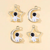 10Pcs Astronaut Star Moon Alloy Charm Pendant for DIY Necklace Bracelet