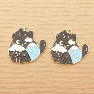 10pcs Enamel Cat Claw Charm Animal Necklace Pendant Earring Charms Diy