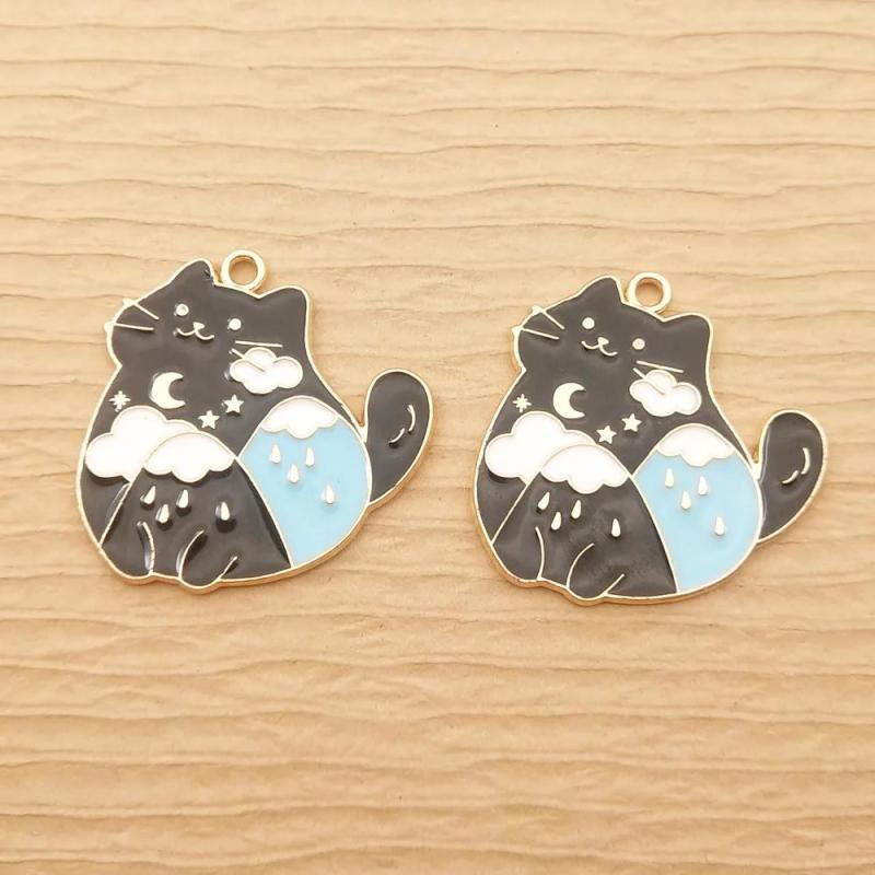 10pcs Enamel Cat Claw Charm Animal Necklace Pendant Earring Charms Diy