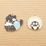 10pcs Enamel Cat Claw Charm Animal Necklace Pendant Earring Charms Diy